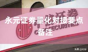 永元证券量化对接要点 备注