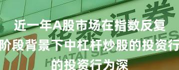 近一年A股市场在指数反复拉锯阶段背景下中杠杆炒股的投资行为深